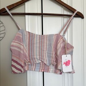 Lulu's Striped Pink & Cream Cropped Cami